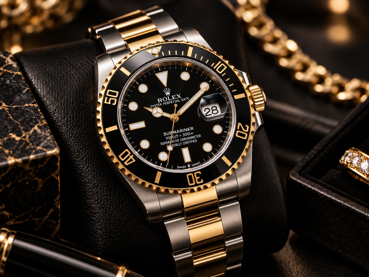 Luxury wristwatch with estate jewelry